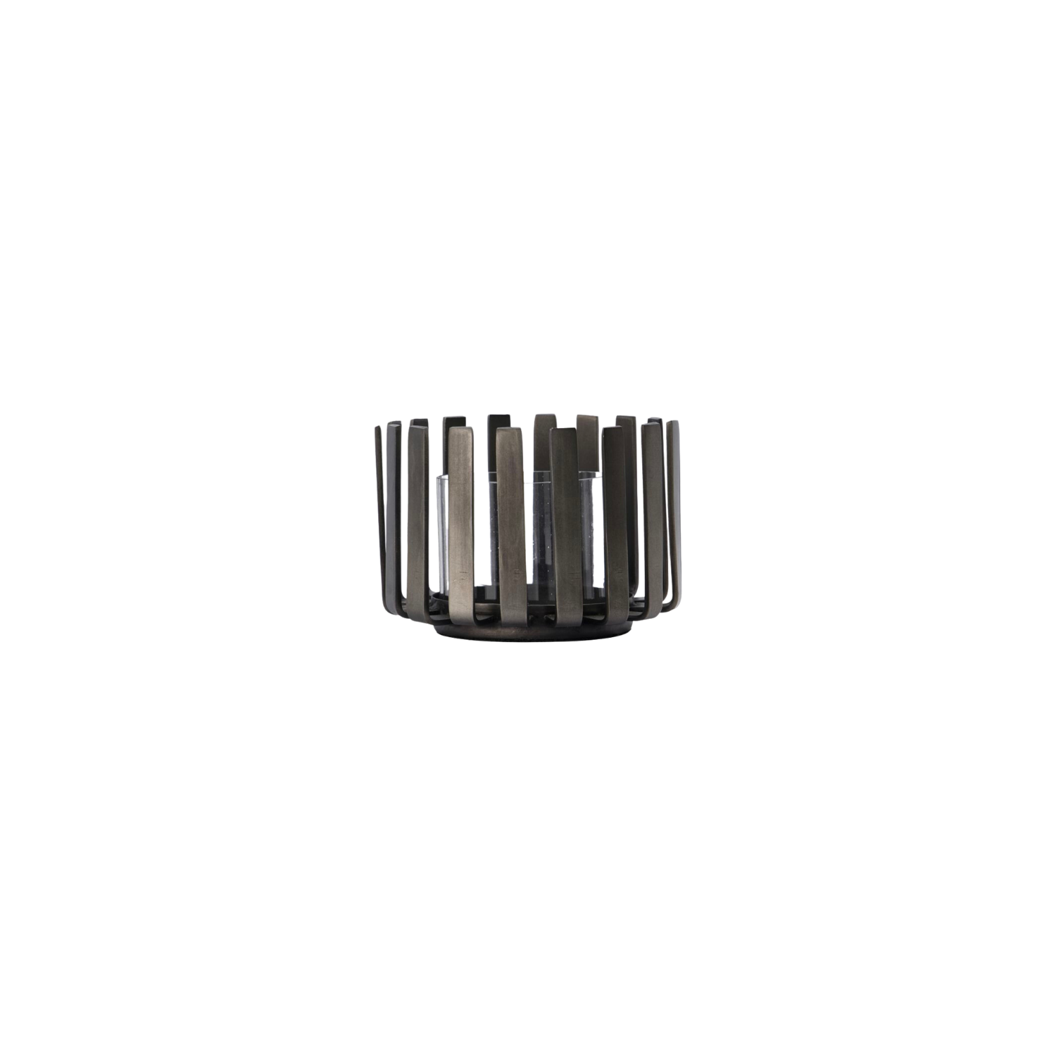 Tealight holder, metal and glass